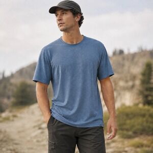 REI Co-op Active Pursuits Shirt Mens Medium Blue Performance Hiking Tee Gorpcoe